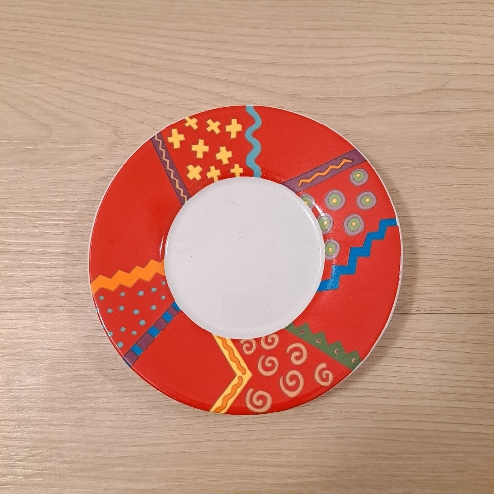 Vintags Riviera Van Beers Signature White Red Mini Art Deco‎ Little Plate Decor